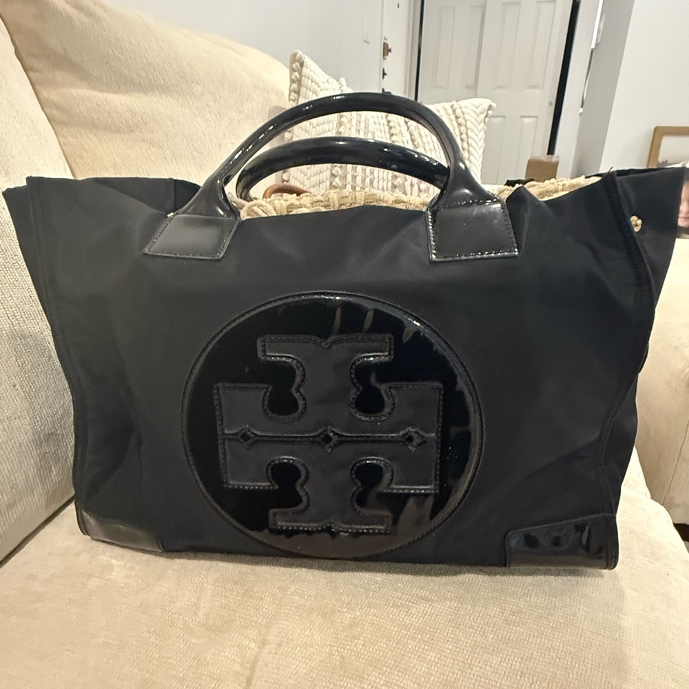 Tory Burch Black Geometric Logo Tote